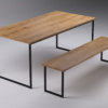 Table moderne en chêne avec banc BASIC NIO Table moderne en chêne avec banc BASIC NIO
