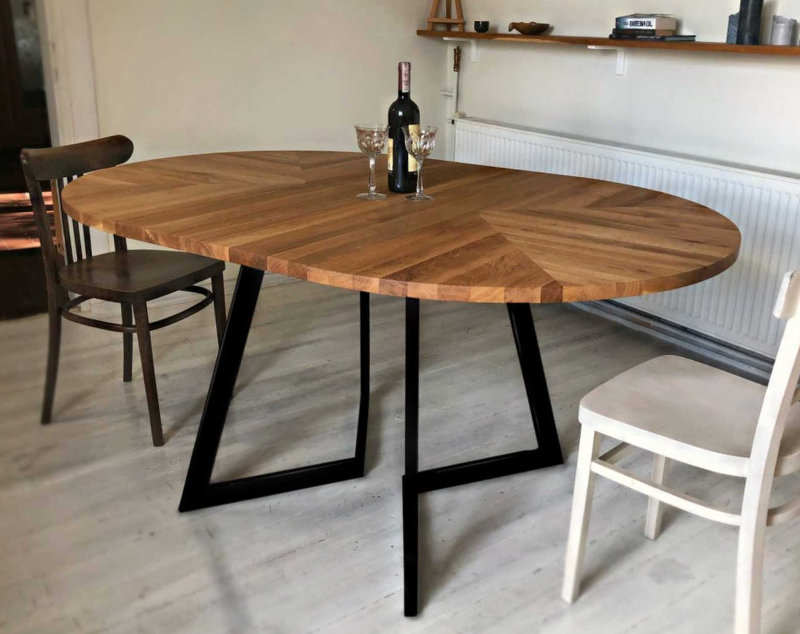 FJÄRIL BLACK table extensible ronde en chêne