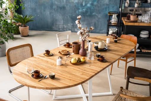 MÅNE OVAL noir / blanc table extensible ronde en chêne-2.4 MÅNE OVAL noir / blanc table extensible ronde en chêne-2.4