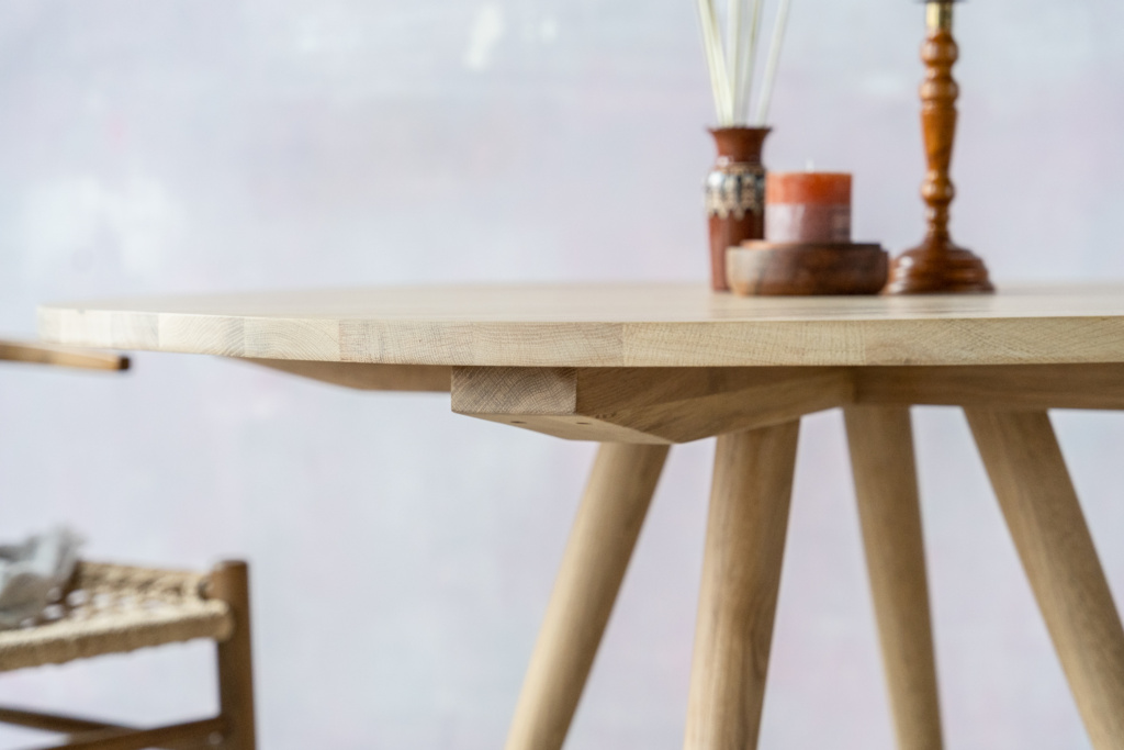 SOL Table à manger de style bohème minimaliste avec effet chêne brut