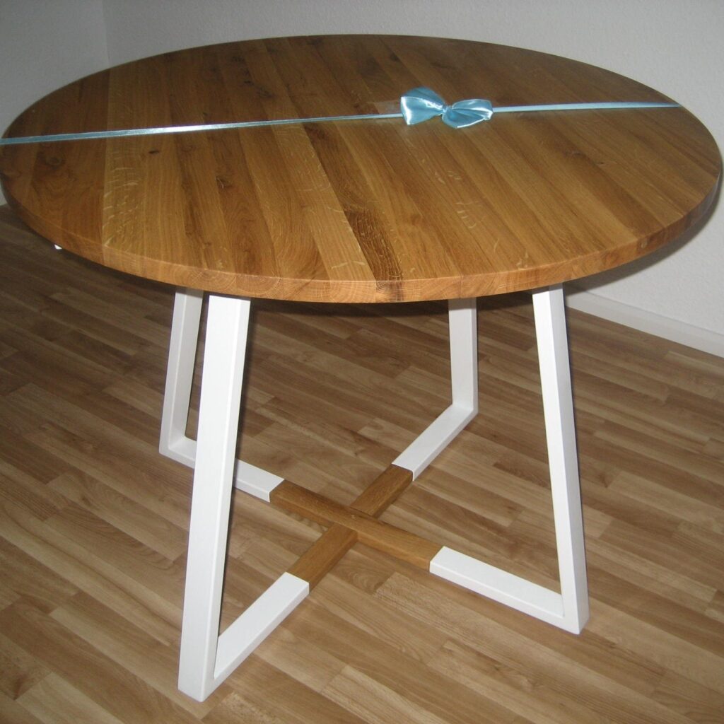 MÅNE WHITE table extensible ronde en chêne